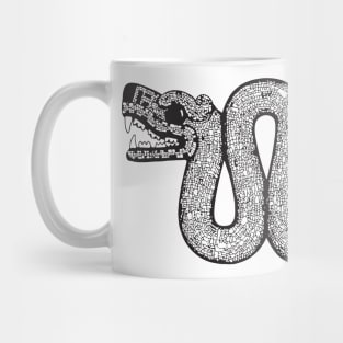 Double headed Aztec Serpent (turquoise mosaic) Outline Mug